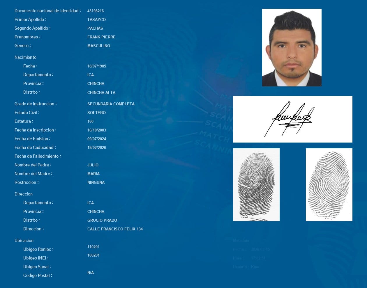 frank pierre tasayco pachas