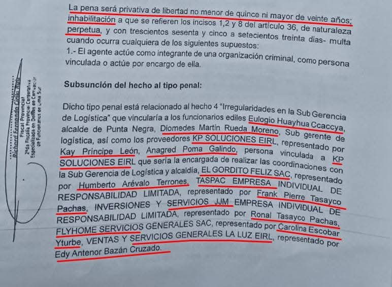 CARPETA FISCAL CORRUPCIÓN PUNTA NEGRA