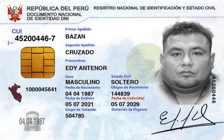 DNI EDY ANTENOR BAZÁN CRUZADO IMAGEN  OFICIAL DE SEXTOPODER DIGITAL 