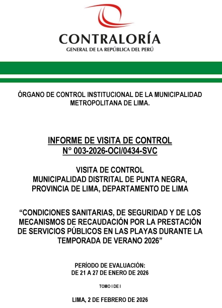 mafia de los parqueos punta negra informe contraloria 003-2026 eulogio huyhua cabecilla de organizacion criminal